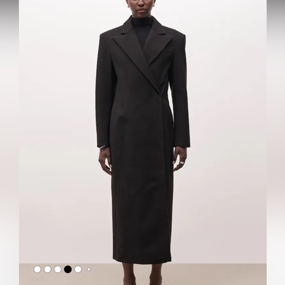 Because Of Alice Black Asymmetric
Tailored Longline Coat